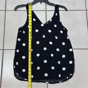 Old navy Women black Polka Dot top‎ size small thumbnail 6