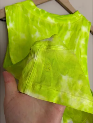Lululemon All Yours Cropped Cotton Tank Top Marmoleado Tie Dye Eccentric Lime thumbnail 4