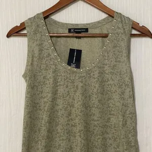I.N.C. Embellished Scoop Neck Tank Top XS Sage Green NWT Studded Sleeveless thumbnail 4