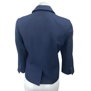 Abercrombie & Fitch Women's Blue Wool Notch Collar Button Blazer Coat Jacket M thumbnail 2