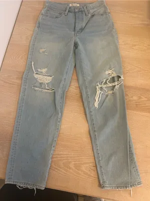 Madewell Washed Light Blue Distressed Boyfriend Jeans thumbnail 1