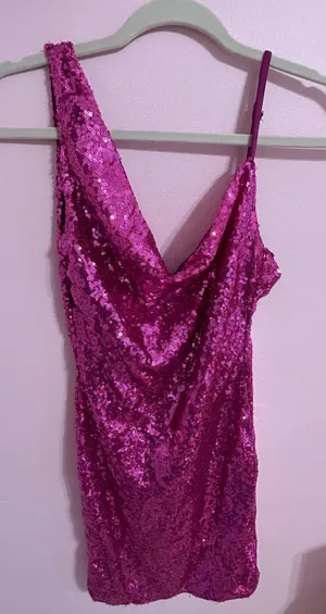 Hello Molly Sequin Dress Pink Mini thumbnail 1