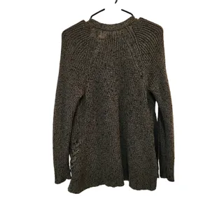 American Eagle Outfitters Dark Green Gray Knit Open Front Cardigan Sweater Small thumbnail 2