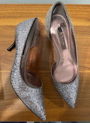 Nina Sparkling Silver Pointed Toe Pumps thumbnail 1