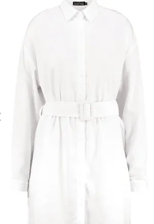Boohoo TALL BELTED BUTTON DOWN WOVEN SHIRT DRESS thumbnail 3