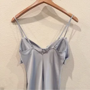 ASTR the Label Satin Bow Midi Dress Ice Blue Size XS NWT thumbnail 8