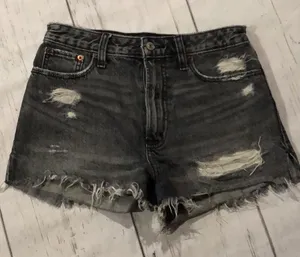 Abercrombie and Fitch gray distressed denim shorts thumbnail 1
