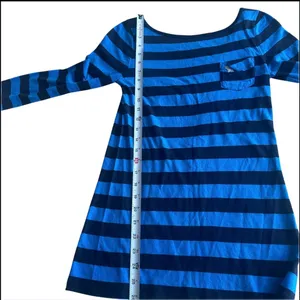Abercrombie & Fitch Shirt Womens S Blue Black Stripe 3/4 Sleeve Scoop Neck Y2K‎ thumbnail 4