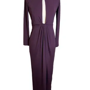 NWT ASOS plunge cut out slinky‎ maxi dress purple Sz 4 petite thumbnail 8