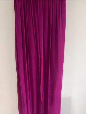 J.Crew 100% Silk Strapless Pleated Maxi Dress Magenta Fuchsia Wedding Guest thumbnail 6