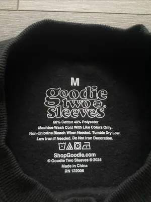Goodie Two Sleeve Champagne Sweatshirt Womens Sz Medium Crew Neck Party New Year thumbnail 3