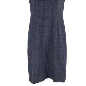 Classiques Entier Check Sheath Dress Bow Neck Gray Brown Size 6 thumbnail 5
