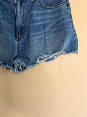 Rewash Distressed Light Blue High-Rise Jean Shorts thumbnail 4