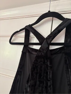 Urban Outfitters‎ Black Velvet Overall Jumpsuit Size Small Shapeless Overalls thumbnail 12