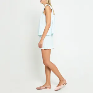 Few Moda kourt Aura Two-Piece Pajama Set -‎ Size M - Mint Stripe - NWT thumbnail 2
