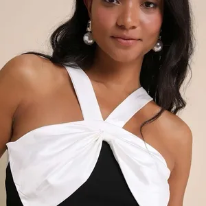 NEW Lulus Luxurious Outlook Black and White Bow Mermaid Maxi Dress thumbnail 8