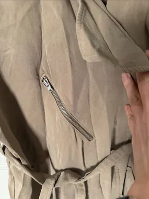 Women's Taupe Trench Coat 100% tencel log HR weight IPEKYOL size 10 thumbnail 3