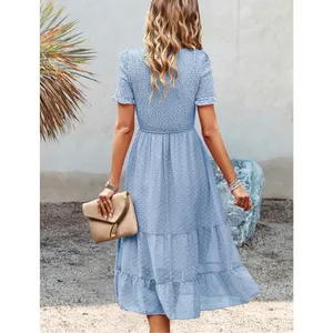 NEW Ruffle Ruffle Dress A-Line High Waist Boho Dress S thumbnail 3