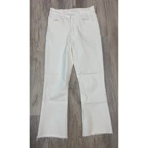 MOTHER The Hustler Ankle Fray Jeans Fairest Of Them All‎ White High Rise 26 thumbnail 2