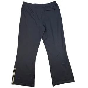 Athleta Womens Navy Blue Wide Leg Athletic Pants Size L‎ Zip Ankle Cuffs Stripe thumbnail 2