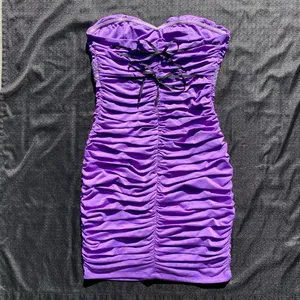 💜 Nikibiki Medium Plum Violet Purple Beaded Rhinestone Cut Out Bodycon Dress 💜 thumbnail 10