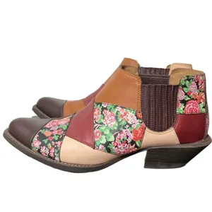 Coach Patchwork Bandit Cowboy Boot Short Patchwork Americana Hickory/Brick 5 thumbnail 2