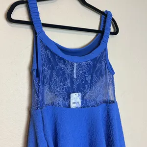 Free People Brooklyn Iris Blue Mini‎ Dress Size Large NWT thumbnail 9