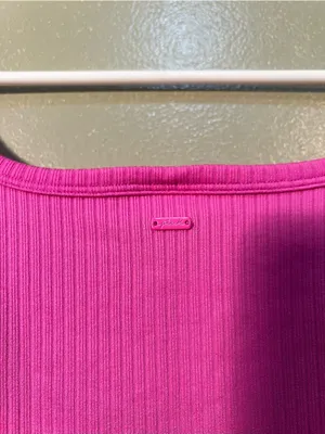 Victoria's Secret PINK Women's Sz XL Seamless Rib Short-Sleeve Crop Top Hot Pink thumbnail 8
