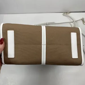 Kate Spade Sam Canvas Satchel Blazer Brown White Leather Trim Shoulder Bag Purse thumbnail 10