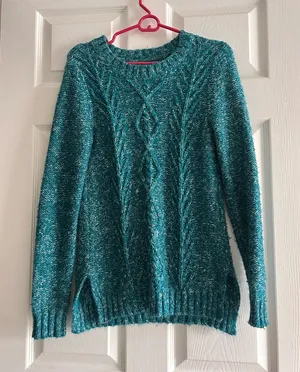 Teal sweater Blue thumbnail 1