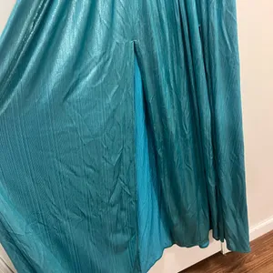 Bronx and Banco Blue Romi Metallic Gown Size Medium $510 thumbnail 4