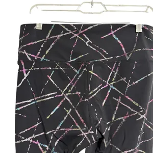 Zyia Active Black Geometric Print Leggings Women Size 12 High‎ Waisted thumbnail 4