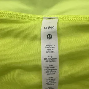 Lululemon Speed Up Shorts Low Rise 2.5" Highlight Yellow Athletic Women's 14 thumbnail 5