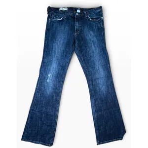 Red Engine Womens Flare Jeans Size 31 Dark Wash Y2K Retro Denim Blue Distressed thumbnail 3