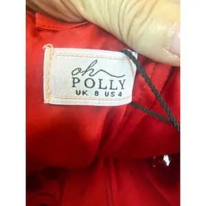 Oh Polly Baila Structured Tulip Mini DressNWT Size‎ US 4 (UK 10) Scarlet Red thumbnail 7