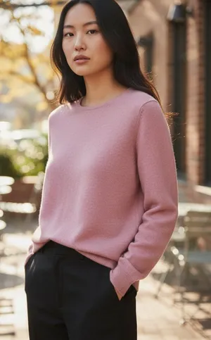 Charter Club 100% Cashmere Pink Crewneck Long Sleeve Sweater Women’s Size S thumbnail 1