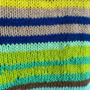 hand knit striped funky fun multi colored oversized sweater Blue Size M thumbnail 12