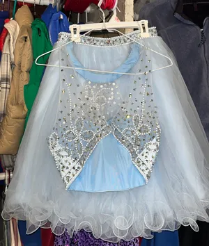 Two Piece Sequin homecoming dress Blue thumbnail 3