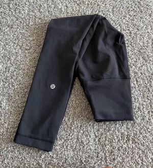 lululemon athletica Black Womens Leggings with Logo Wunder Train thumbnail 1