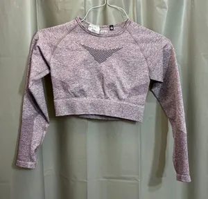 AYBL Women's Heathered Purple Crop Top thumbnail 1