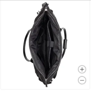 Black Puffy Quilted Tote with Double Handles thumbnail 7