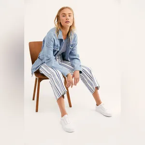 Free People Nobody Denim Monte Carlo Jeans new with tags stripe pattern y2k blue thumbnail 2