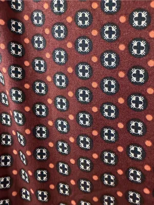 Van Heusen Sleeveless Printed Button-Front Top in Burgundy thumbnail 4