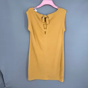 Sigrid Olsen Shift Dress XS Mustard Golden Yellow Sleeveless Modal‎ Blend Casual thumbnail 3