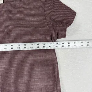 Garnet Hill Womens 0 Plum Striped 100% Linen Drop Waist Shift Dress 45889 thumbnail 3