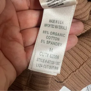 Agolde Lyza‎ Cut Out Rib Top tan Sz M thumbnail 8