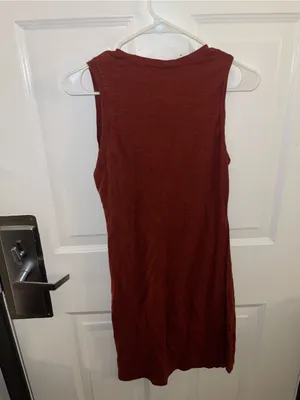 Nine West Women's Rust Color Sleeveless Midi Tank Dress - Size Large thumbnail 4