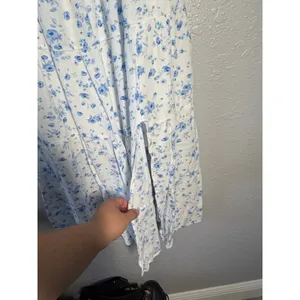 Aeropostale Babydoll Midi Dress Smocked Floral Milkmaid Fairy Garden Whimsy XL thumbnail 5