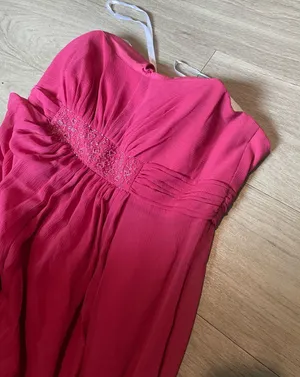 David's Bridal Fuchsia Strapless Maxi Dress thumbnail 1
