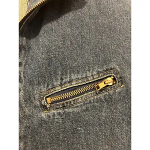 Vintage 90’s Long Sleeve Full Zip Retro Midi Blue Denim Dress Size 3 Rocker thumbnail 2